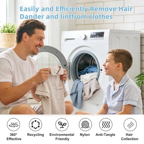 Pet Hair Remover for Laundry, pet Hair Remover for Washer and pet Hair Remover for Dryer, Dryer Balls pet Hair, Reusable Dog & Cat Hair Catcher for Clothes, Bedding & Blankets, Pick of 12 - view 2