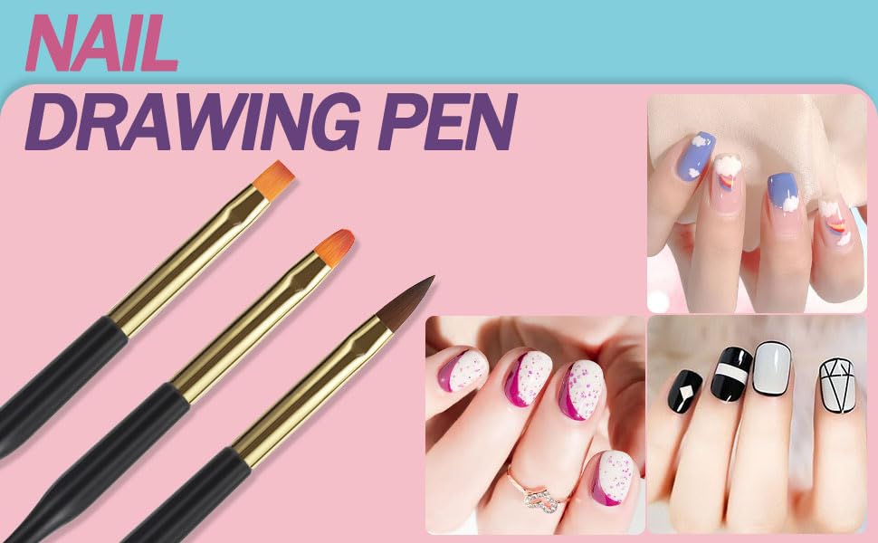 35pcs Nail Art Pens brushes,Nail Art Tool Set,Nail Dotting Tools,Nail Dust Brush,Striping Nail Art Brushes for Long Lines,Nail Drawing Pen For Nail Design - view 4