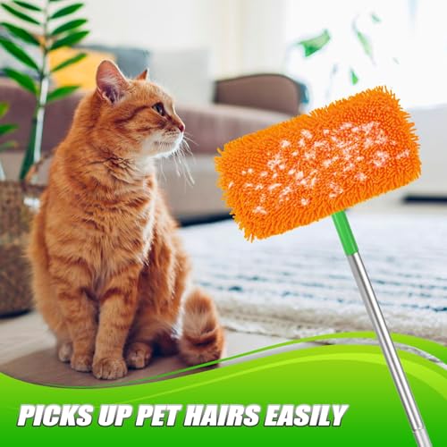 Set of 4 Reusable Microfiber Mop Pads Compatible with Swiffer Sweeper, Dry Sweeping Cloths, Washable Wet Mopping Cloth Refills for Floor Cleaning (Mop is Not Included) (Multicolor 2, 4 Pack) - view 5