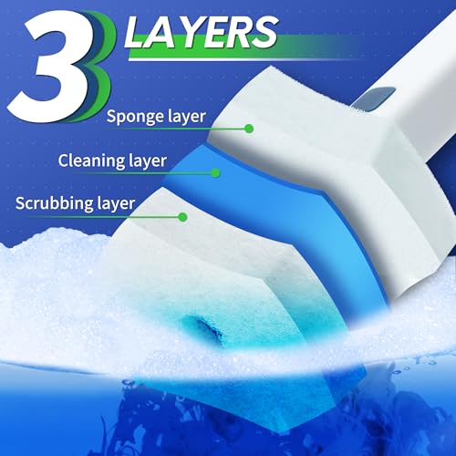Disposable Toilet Brush Set with 15 Wand Refills, Toilet Bowl Cleaner Wand with Holder, Toilet Cleaning System Starter Wand Kit, Bathroom Cleaning Set - view 4