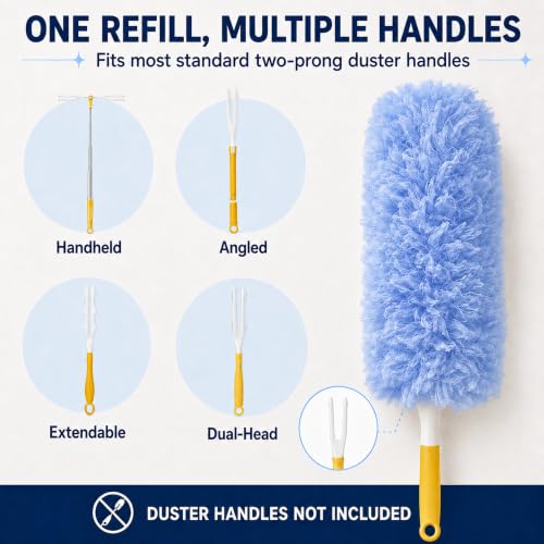 Duster Refills,Disposable Dusters for Cleaning,Heavy Duty Duster Refills, MultiSurface Dusting Wand,Dust Remover for Furniture,Blinds,Ceiling Fans&Home Cleaning Supplies (Violet, 25pcs) - view 6