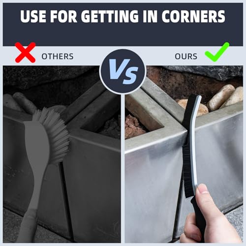 Hard Bristle Crevice Cleaning Brush - Home Cleaning Tools, Multi-Purpose Crevice Supplies for Kitchen, Bathroom, Toilet, Window, Vehicle, Faucets, Grout, Home (3, Black) - view 4