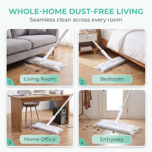 30 Pcs Flat Woven Disposable Dry Mop Pads for Sweeping, Anti-Static Dry Cleaning Cloths, Effective for Picking Up Hair and Pet Fur Tile Household Dust Hair Capture - view 7