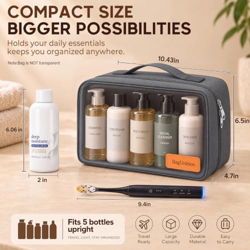 Birthday Gifts for Women Men,Travel Essentials Toiletry Bag Kit Case- Grey - view 2