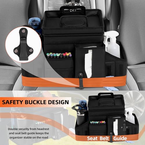 Car Organizers and Storage for Backseat & Front Seat - Collapsible Car Caddy w/Headrest Strap, Leakproof Cooler, Lid & Cup Holders | Fits Passenger Seat, Easy-Access Travel Snacks & Drinks - view 6