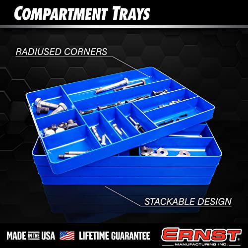 ERNST Tool Organizer Tray, Green, 10-Compartments, Storage, Garage, Workshop, Organization, Tools, Equipment, Heavy-Duty, Durable, Industrial, Workbench, Efficient Storage - Made in the USA - view 3