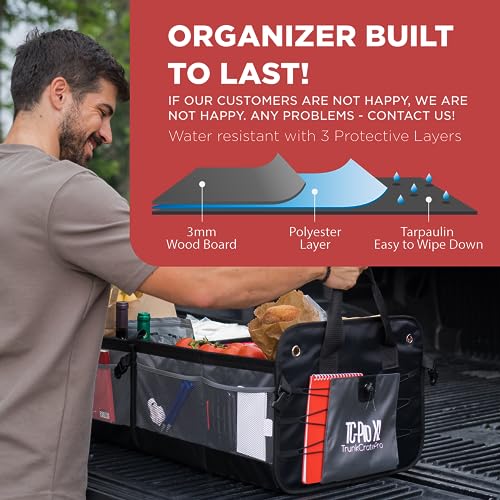 Car Trunk Organizer for SUV, Truck & Auto Cargo Storage, Foldable, Grey, XL - view 4