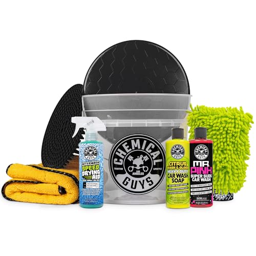 8-Piece Car Wash Kit, Soap, Bucket, Cleaners, Mitt & Towels