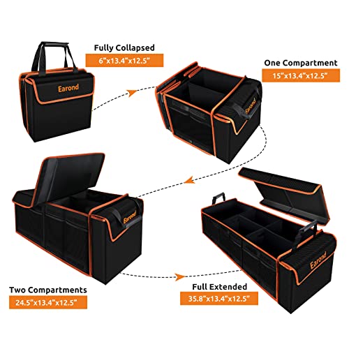 Large Trunk Organizer with Cooler, 3 Compartments SUV Cargo Organizer, Portable Trunk Organizer for suv,car,truck,rv,jeep(black) - view 2
