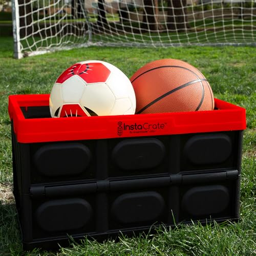 InstaCrate Collapsible Storage Container, 12 gal, Red/Black - view 2