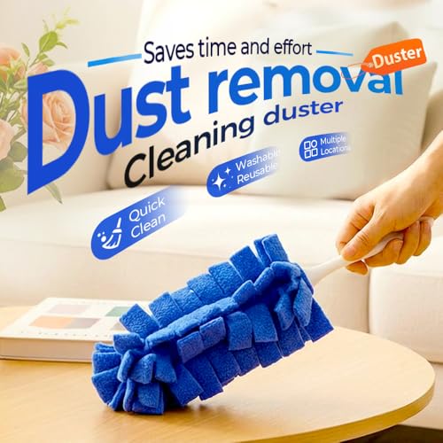 Reusable Duster Refills, Fleece Duster Refill Reusable Dusters for Cleaning, Electrostatic Duster Refills Washable Cleaning Pads Tools for Home, Blinds, Car, Furniture (5 Colors*1) - view 2