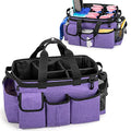 Large Wearable Cleaning Caddy Bag with Detachable Divider, Purple