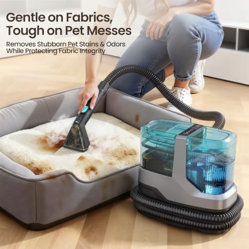 Portable Steam Carpet Cleaner, 203°F Steam & 18,000Pa Suction (Green) - view 6