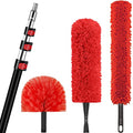 30 Foot High Reach Dusting Kit with 6-24 Foot Extension Pole // High Ceiling and Cobweb Duster with Telescopic Pole // Microfiber and Outdoor & Indoor Extendable Duster Cleaning Kit