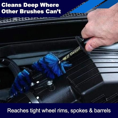Brush Little - Wheel Rim Cleaner for Cars, Bike, Trucks, Motorcycle, and Other Vehicles. Non-Scratch Auto Detailing Tool, Easily reaches Nook and Crannies - view 3