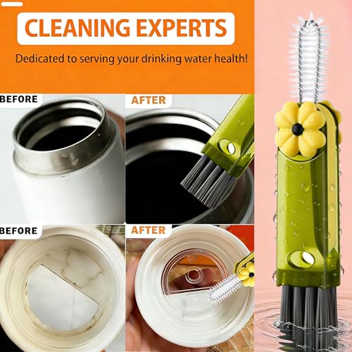 3 in 1 Cup Lid Cleaning Brush - Upgrade Cup Lid Brush, Portable Water Bottle Crevice Cleaner Brush for Tiny Cup Lid Detail, Bottle Tight Spaces Cup, Sealed Food Storage Containers with Lids(3 PCS) - view 5