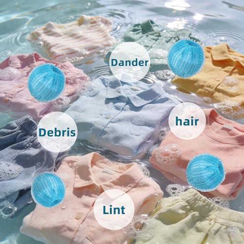 Pet Hair Remover for Laundry, pet Hair Remover for Washer and pet Hair Remover for Dryer, Dryer Balls pet Hair, Reusable Dog & Cat Hair Catcher for Clothes, Bedding & Blankets, Pick of 12 - view 7