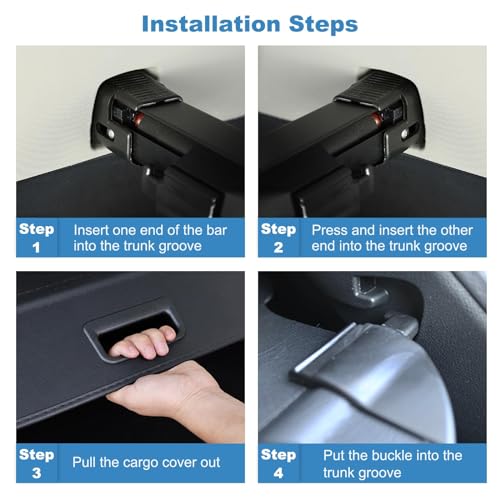 Car Rear Trunk Parcel Shelf for Lexus RX350L RX450HL 2018-2022, Retractable Luggage Cargo Cover Parcel Shelf Boot Shelves Partition Security Privacy Interior Accessories - view 6