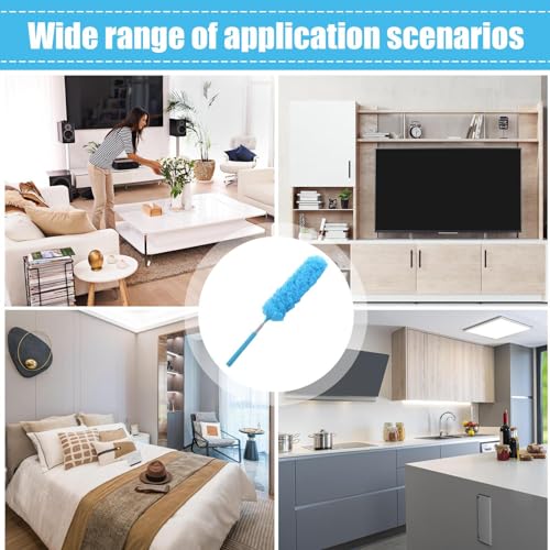 Fiber Dusting Brush, Multifunctional Extendable Dusting Wand, Washable Ceiling Duster, Cobweb Ceiling Duster with Extension Pole, Cleaning Feather Dusters for Cleaning Ceiling Fan Furniture - view 2