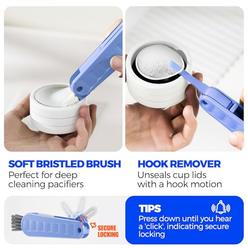 6 Pack 4 in 1 Cup Lid Cleaning Brush 3 Straws Bottle Brush,Carrot - view 4