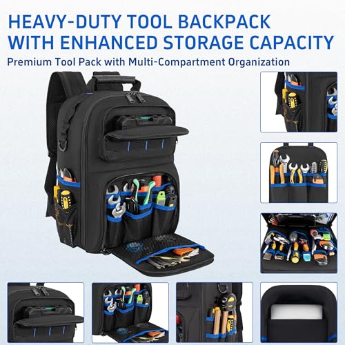 Backpack Tool Bag with Movable Base Plate, Heavy Duty Tool Storage - view 6