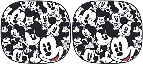 Auto Car Windshield Sunshade Set - 2 Piece Disney Mickey Expressions Design with License Plate Frame Bundle - Protects Interior from UV Rays, Fits Most Vehicles, Ideal for Disney Fans - view 2