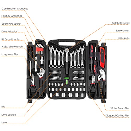 95-Piece Car Tool Kit with Storage Case, Red - view 3