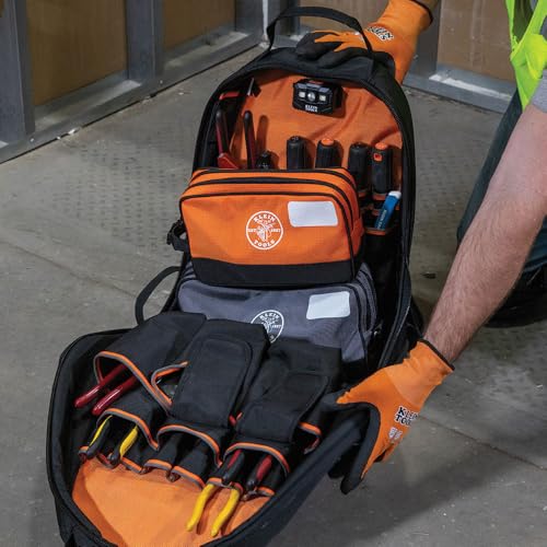 Klein Tools Tool Pouch, Dual Compartments, Heavy-Duty Tool Bag Organizer, Multipurpose Bag - view 7