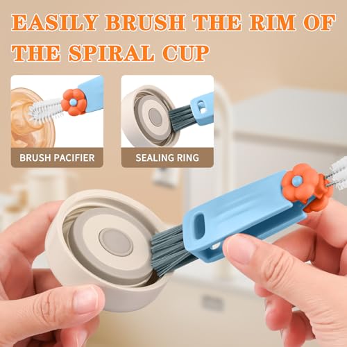 3 in 1 Cup Lid Gap Cleaning Brush Set, Multifunctional Bottle Cleaning Brush, Cup Lid Gap Cleaner, Home Kitchen Crevice Brush Tools (3 Pack) - view 5