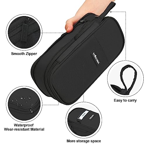 Foldable Pencil Case Pouch Bag for Boys Teens Big Capacity Box,Black - view 5