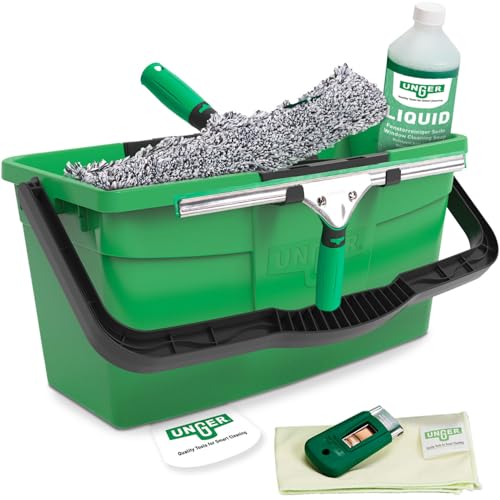 Window Cleaner Kit - Washer, Squeegee, Bucket, Liquid, Scraper, Cloth