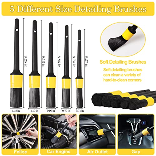 27Pcs Car Detailing Kit, Car Detailing Brush Set, Auto Detailing Drill Brush Set, Car Detailing Brushes, Car Wash Kit, Car Accessories, Car Cleaning Tools Kit for Interior, Exterior, Wheels - view 3