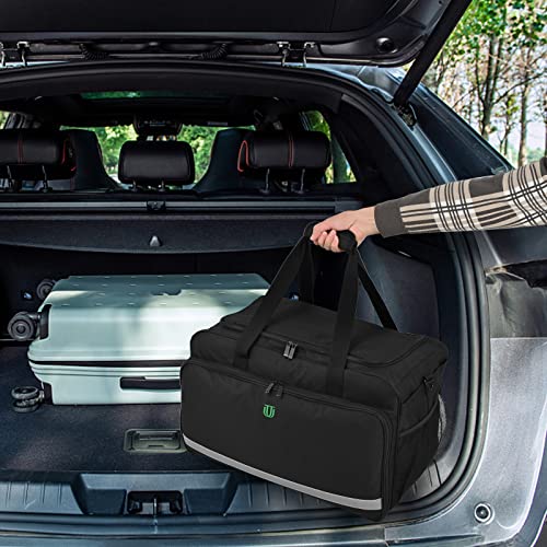 Large Car Detailing Bag, Cleaning Caddy with Lid and Handle for Auto Detailing Supplies, Car Cleaning Storage Trunk Organizer for Polisher and Vehicle Wash Tools, Black - view 7