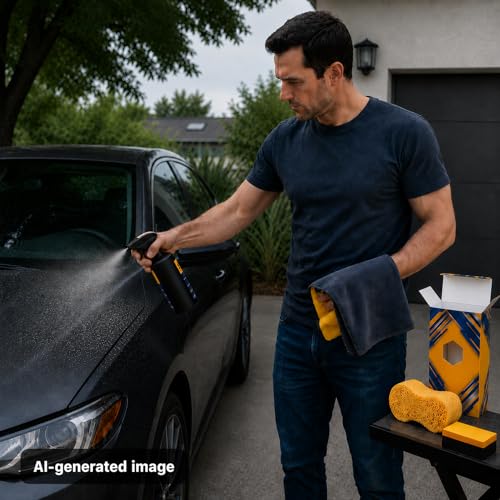 Premium Ceramic Coating Car Care Kit – 16.9 fl oz Hydrophobic Spray, Microfiber Towel, Foam Applicator Pad & Wash Sponge - view 2