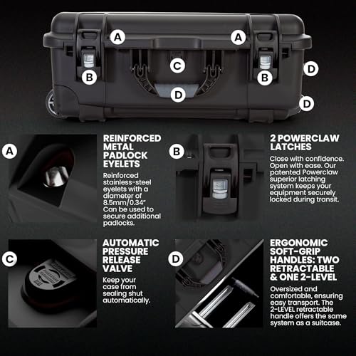 935 Camera Hard Case with Cubed Foam, Waterproof Wheeled Carry-On - view 5