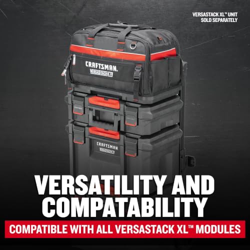 VERSASTACK XL Tool Bag, 22.5”, Durable Polyester, Black and Red (CMST21450) - view 5