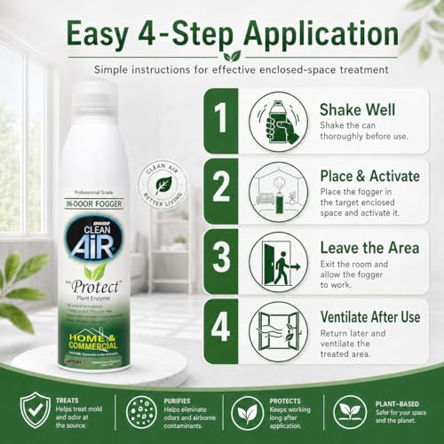Protect Home & Commercial Mold-Treatment Plant-Based Mold-Odor Remover Fogger Treatment - eco-friendly solution for a safer and healthier living and working space (8 oz.) - view 3