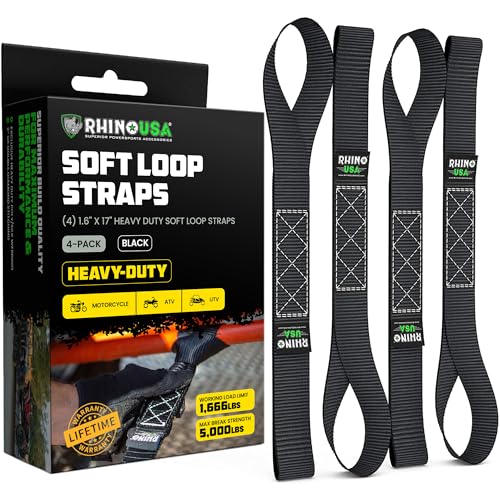 Soft Loop Tie Down Straps (4-Pack) - Motorcycle Handlebar Straps