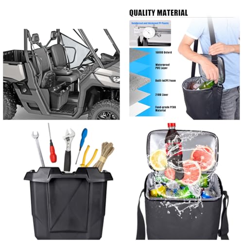 2 in 1 Removable Underseat Storage Bin Tool Box with Insulated Cooler Bag Compatible with Can-Am Defender & Defender Max (HD5/HD6/HD8/HD10) 2016-2026 Accessories OEM 715003446 - view 2