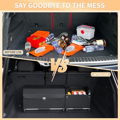 Leather Car Trunk Organizer SUV Trunk Organizer Car Trunk Storage Organizer - view 4