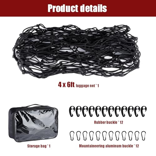 Heavy Duty Cargo Net for Pickup Truck Bed - 4' x 6' Stretches to 10' x 15' - view 6