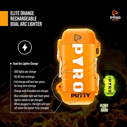 Pyro Putty Stow & Go ARC Electric Lighters Rechargeable: Fire Starter Survival Gear and Supplies, Windproof & Waterproof + 1 Single Use Summer Putty - view 3