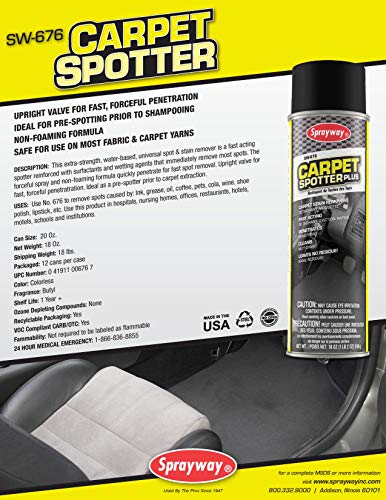 SW676-12PK Carpet Spotter Cleaner, Net 18 Oz., Pack of 12 - view 2