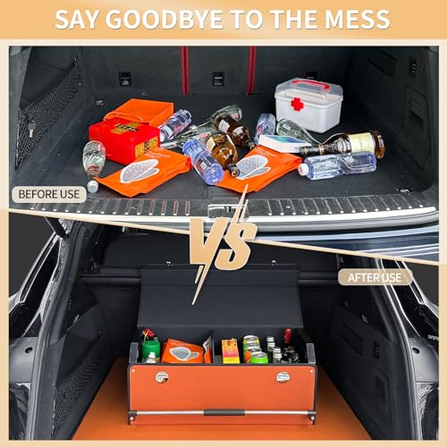 Car Trunk Organizer Leather Car Storage Organizer with Lid Car Organizer - view 3