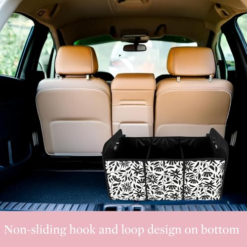 Steel Mill & Co Car Storage Bin, Hand Drawn Black Floral - view 5
