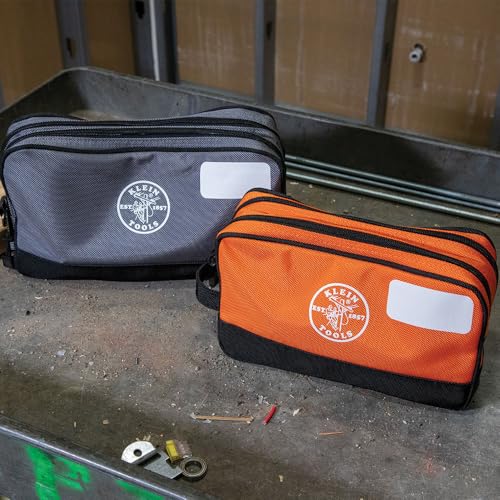 Klein Tools Tool Pouch, Dual Compartments, Heavy-Duty Tool Bag Organizer, Multipurpose Bag - view 6