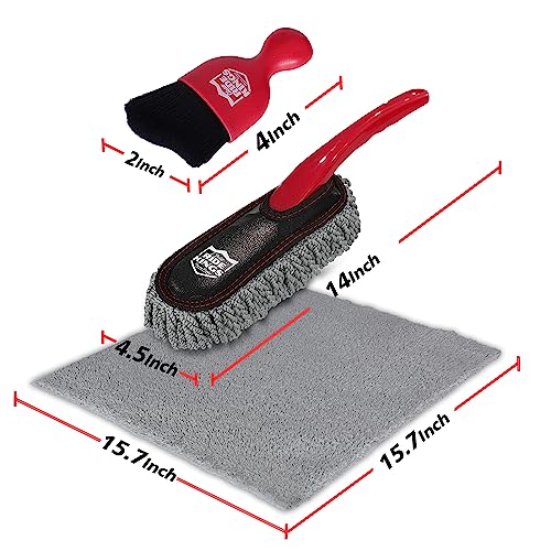 Car Interior Detailing Kit - Red Duster & Brush, Towel - view 2