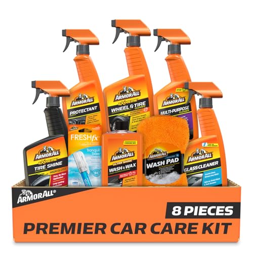 Ultimate Premier Car Care Kit, 8 Pieces, Includes Tire and Wheel Cleaners, Exterior and Interior Car Cleaning Supplies