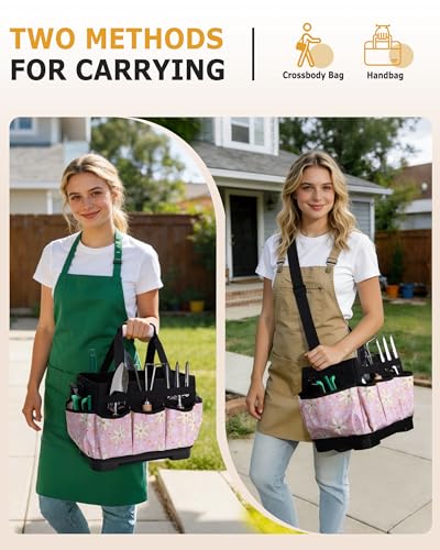 Garden Tool Bag with Hard Bottom, Garden Tote with Shoulder Strap - view 5