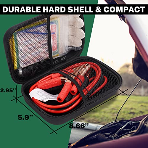 Car Emergency Kit with Battery Jumper Cables, Black - view 3